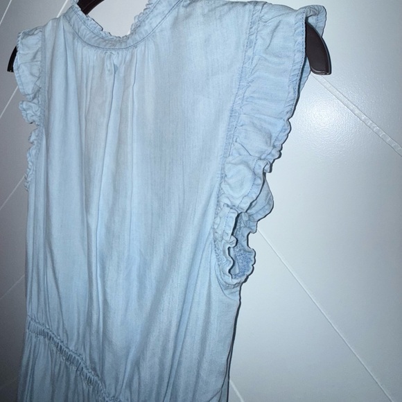 Bella Dahl Ruffle Sleeve Mini Dress Tencel Lycocell small Perennial Blue $165 - Picture 10 of 16